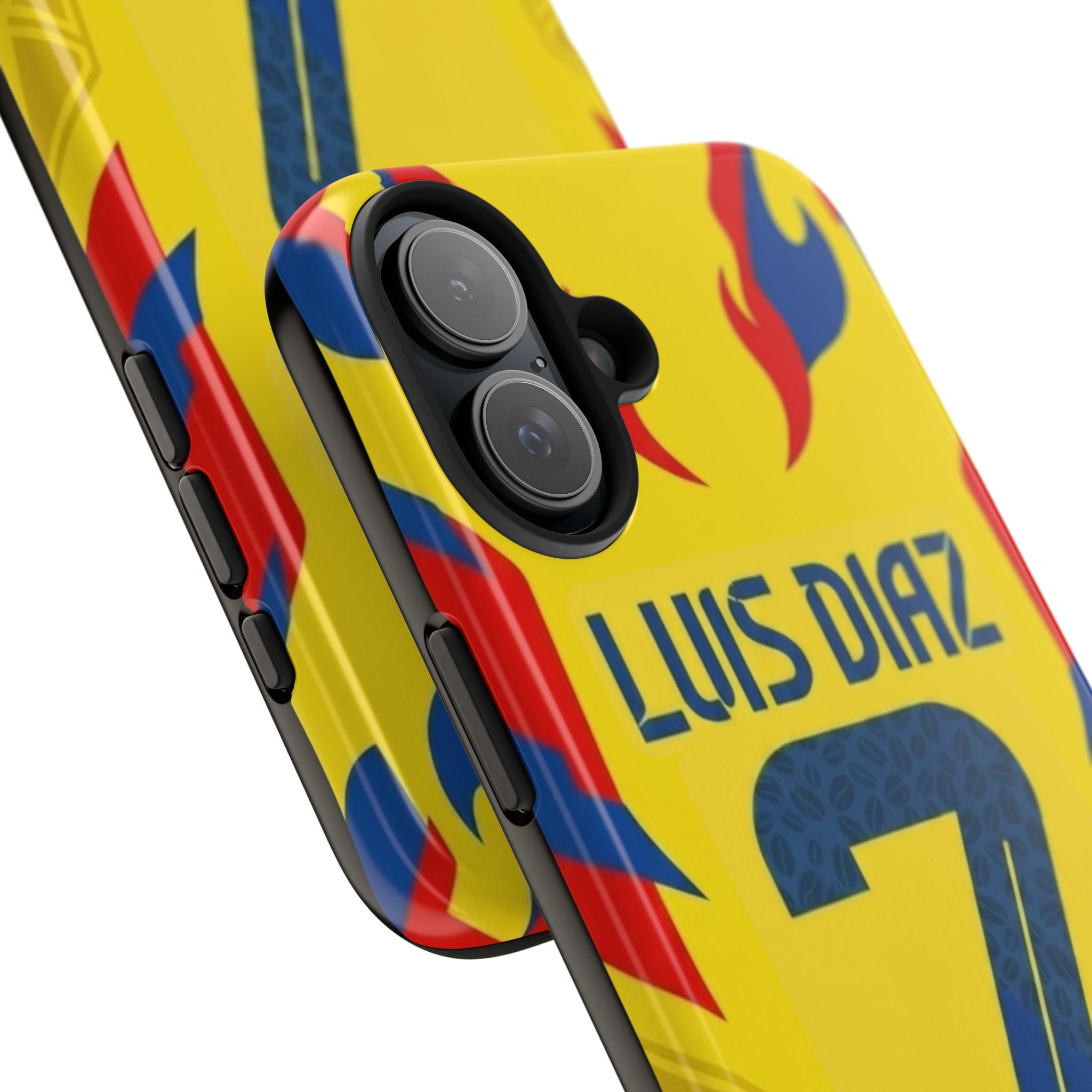 Luis Díaz #7 Tough Phone Case — Bold Yellow Soccer Phone Cover for Fans