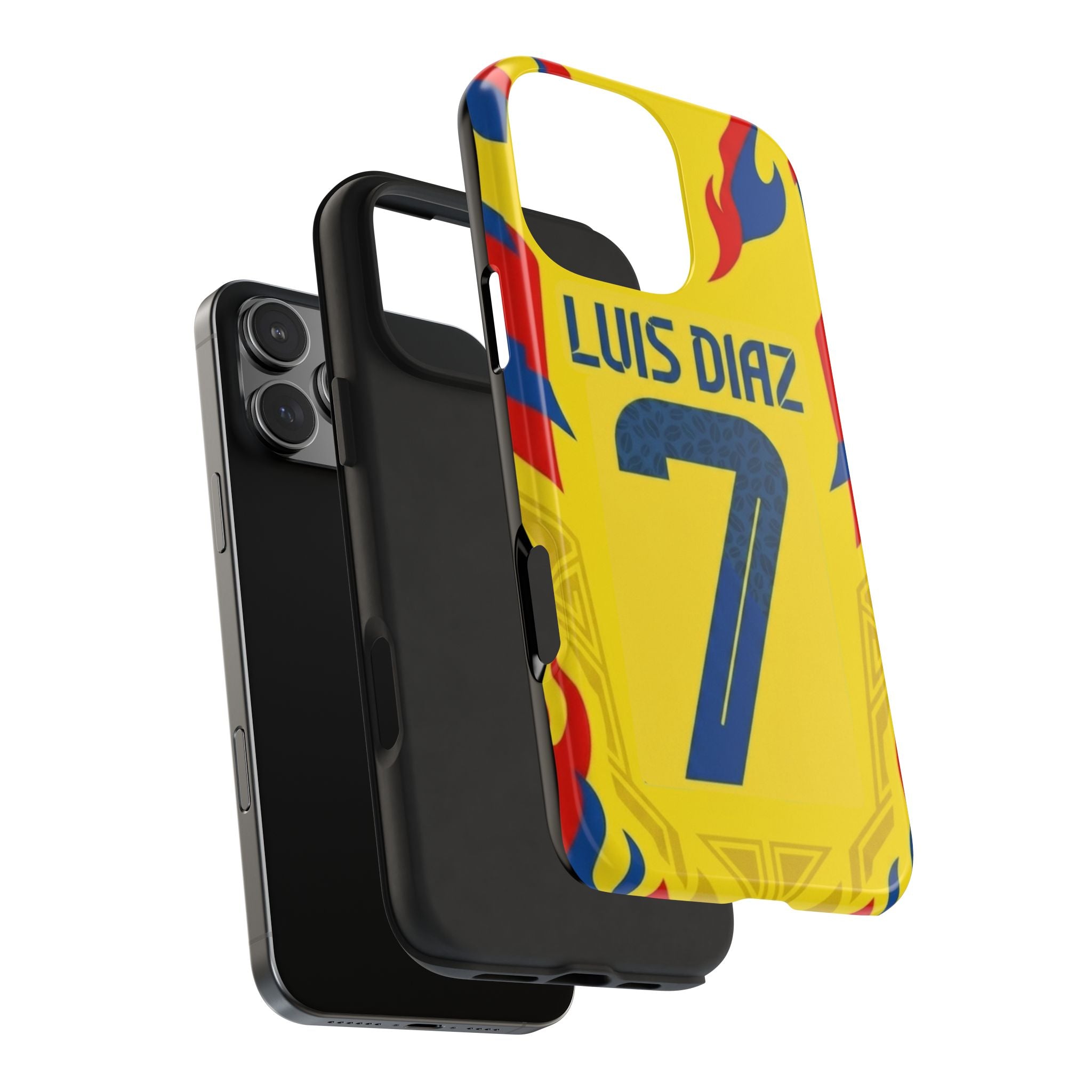 Luis Díaz #7 Tough Phone Case — Bold Yellow Soccer Phone Cover for Fans