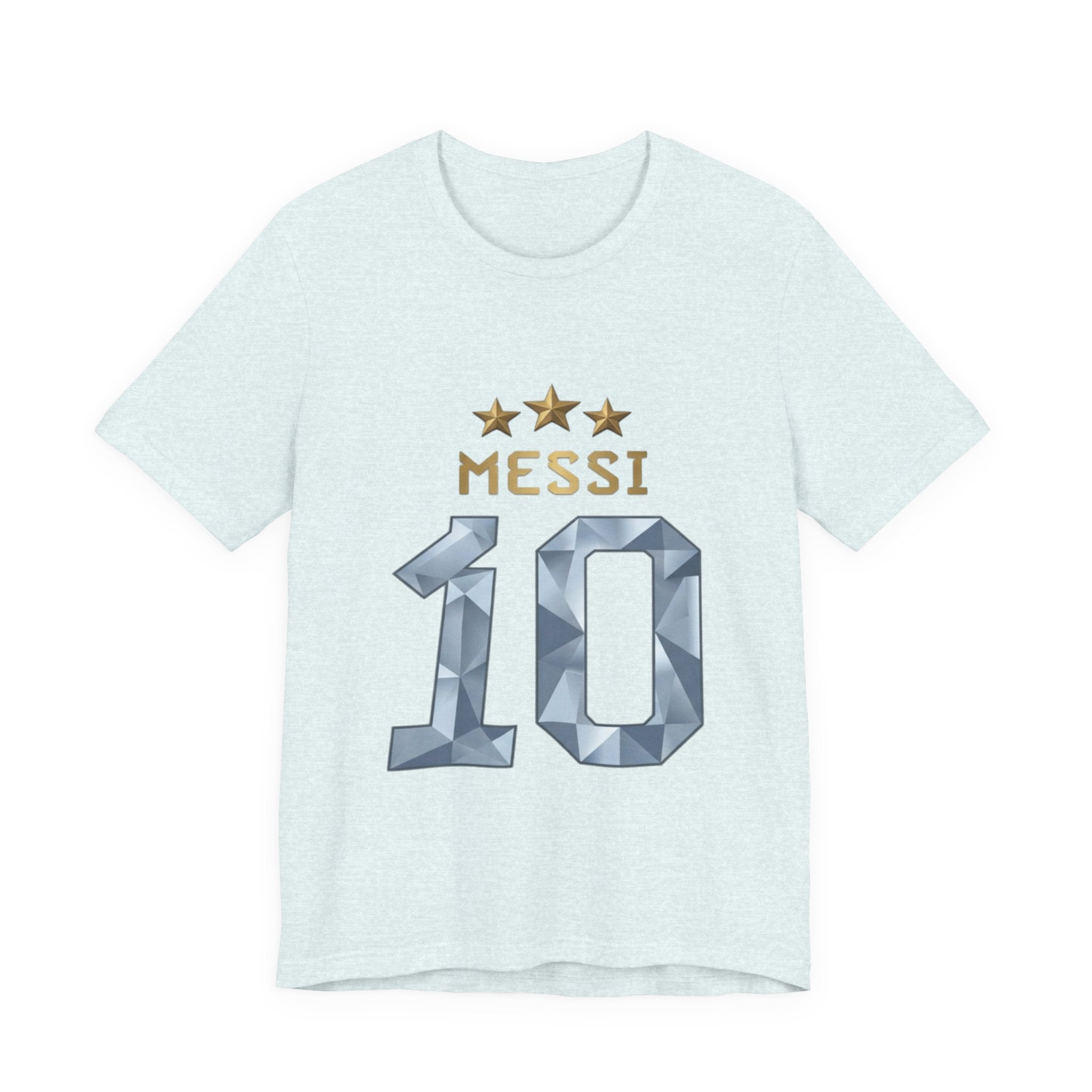 Messi 10 Soccer Jersey T-Shirt — Fan Tee with Gold Stars