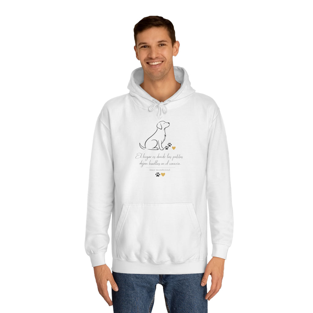 College Hoodie with Minimal Heart & Cloud Illustration — Cute Campus Sweatshirt