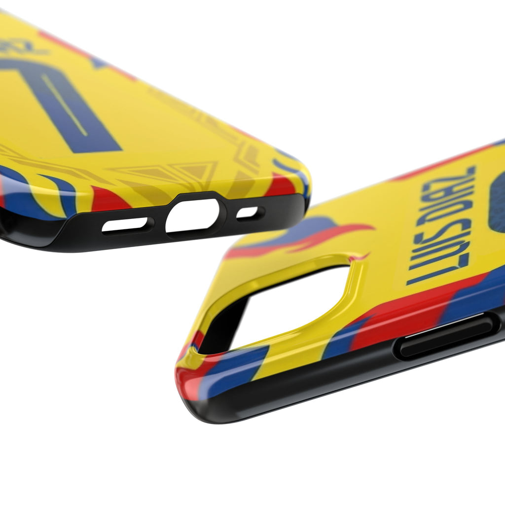 Luis Díaz #7 Tough Phone Case — Bold Yellow Soccer Phone Cover for Fans