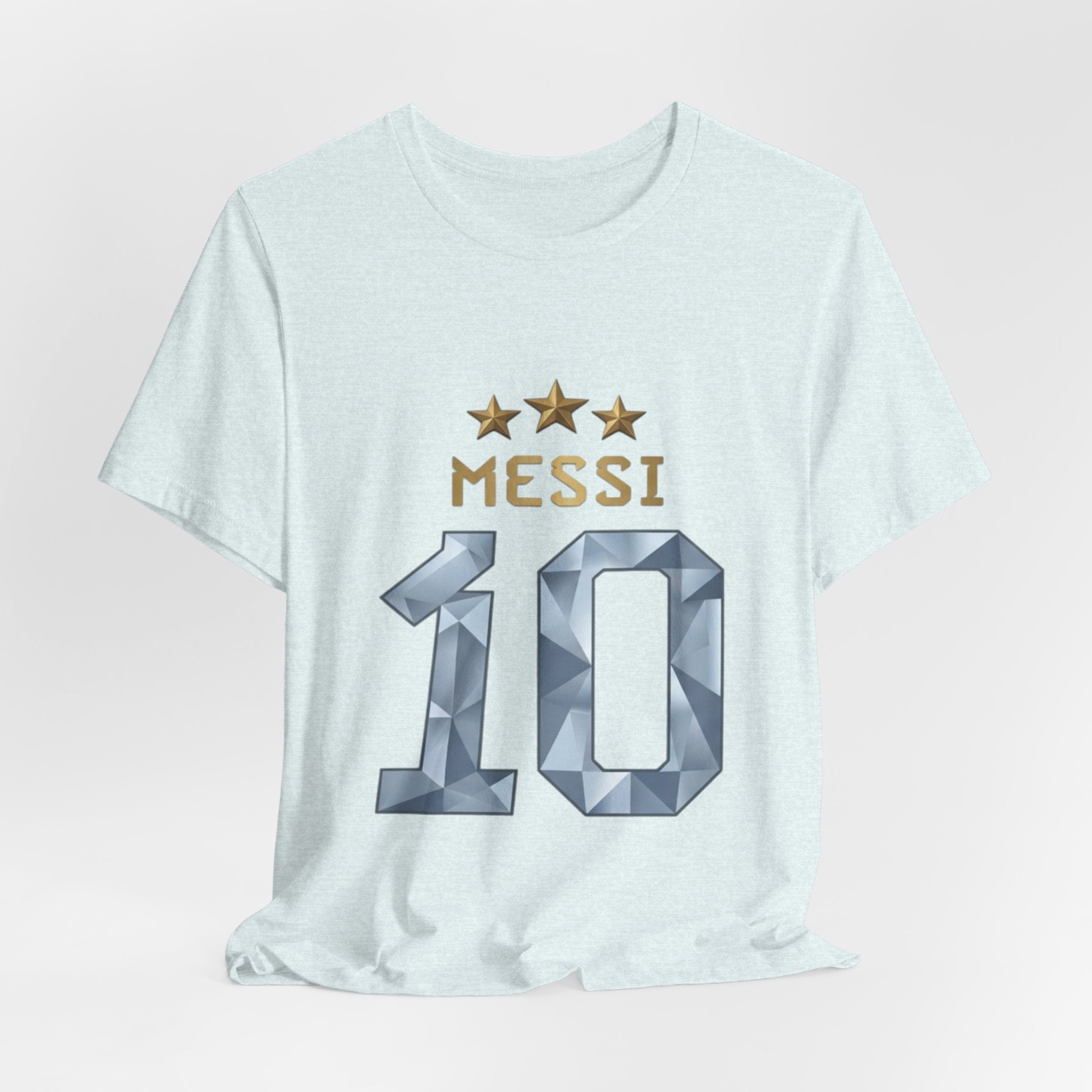 Messi 10 Soccer Jersey T-Shirt — Fan Tee with Gold Stars