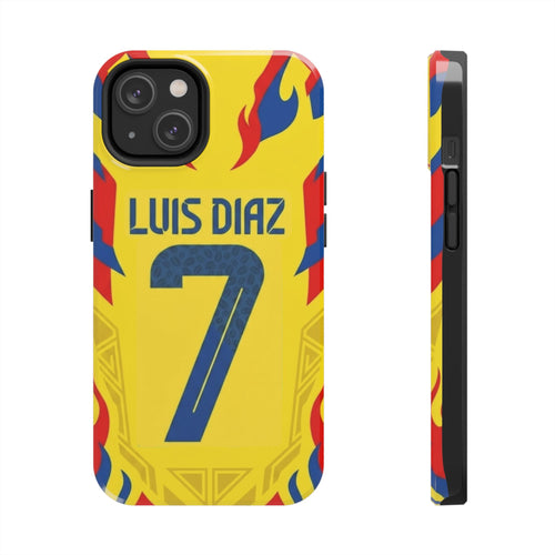 Luis Díaz #7 Tough Phone Case — Bold Yellow Soccer Phone Cover for Fans