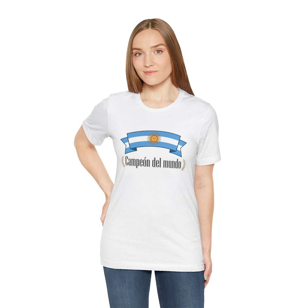 Campeón del Mundo Tee — Argentina Flag Soccer Champion T-Shirt