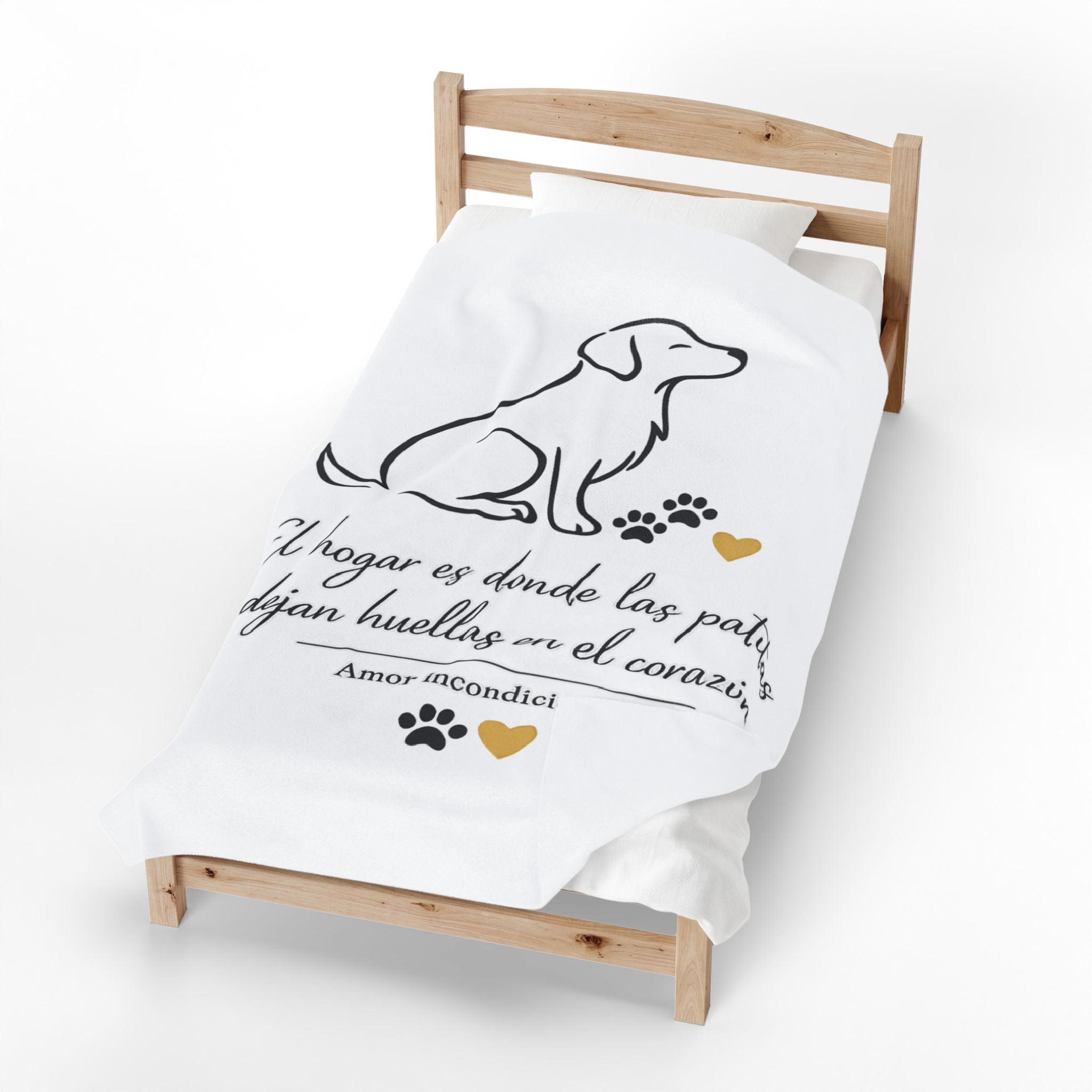 Manta de felpa aterciopelada — "El hogar es donde las patitas dejan huellas en el corazón" Dog Love Throw