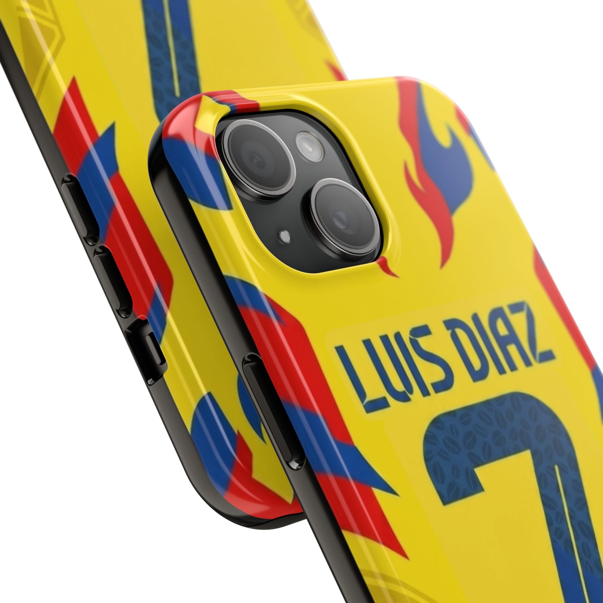 Luis Díaz #7 Tough Phone Case — Bold Yellow Soccer Phone Cover for Fans