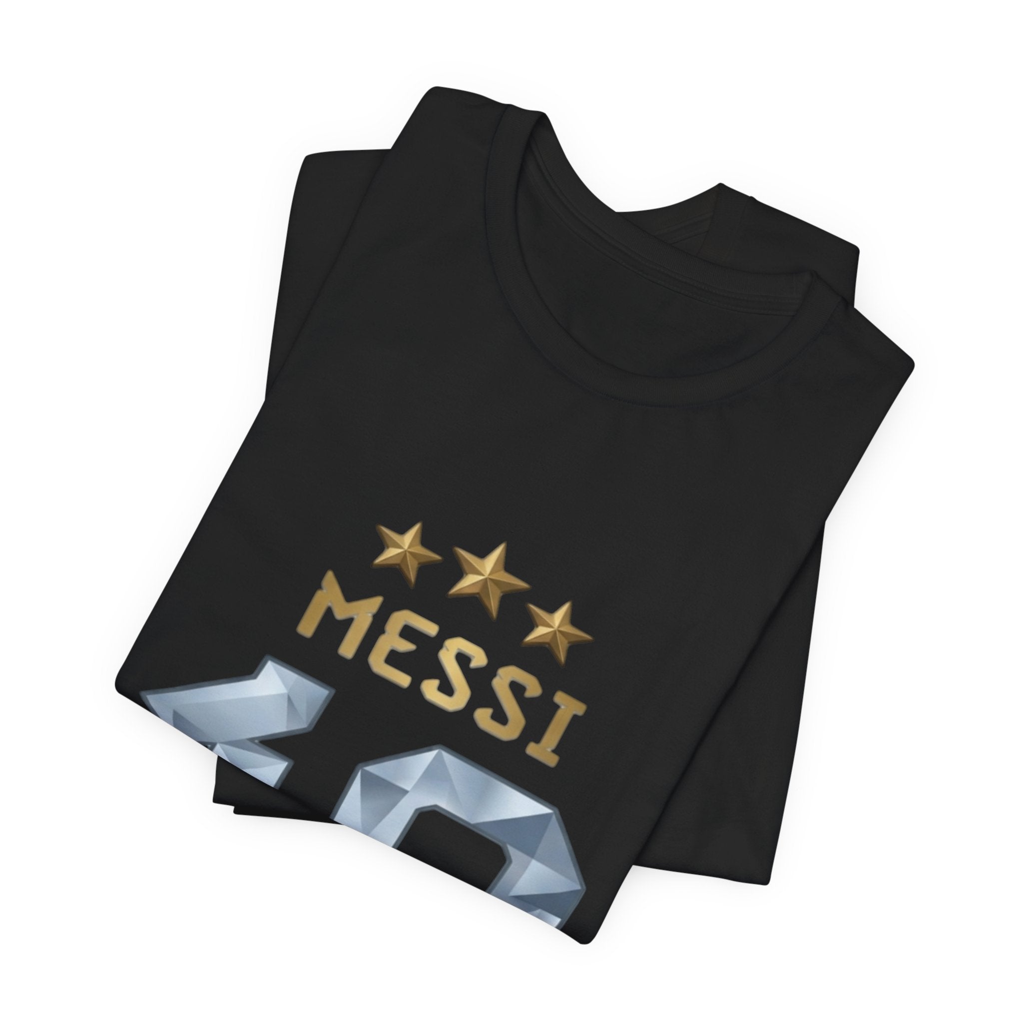 Messi 10 Soccer Jersey T-Shirt — Fan Tee with Gold Stars