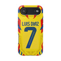 Luis Díaz #7 Tough Phone Case — Bold Yellow Soccer Phone Cover for Fans