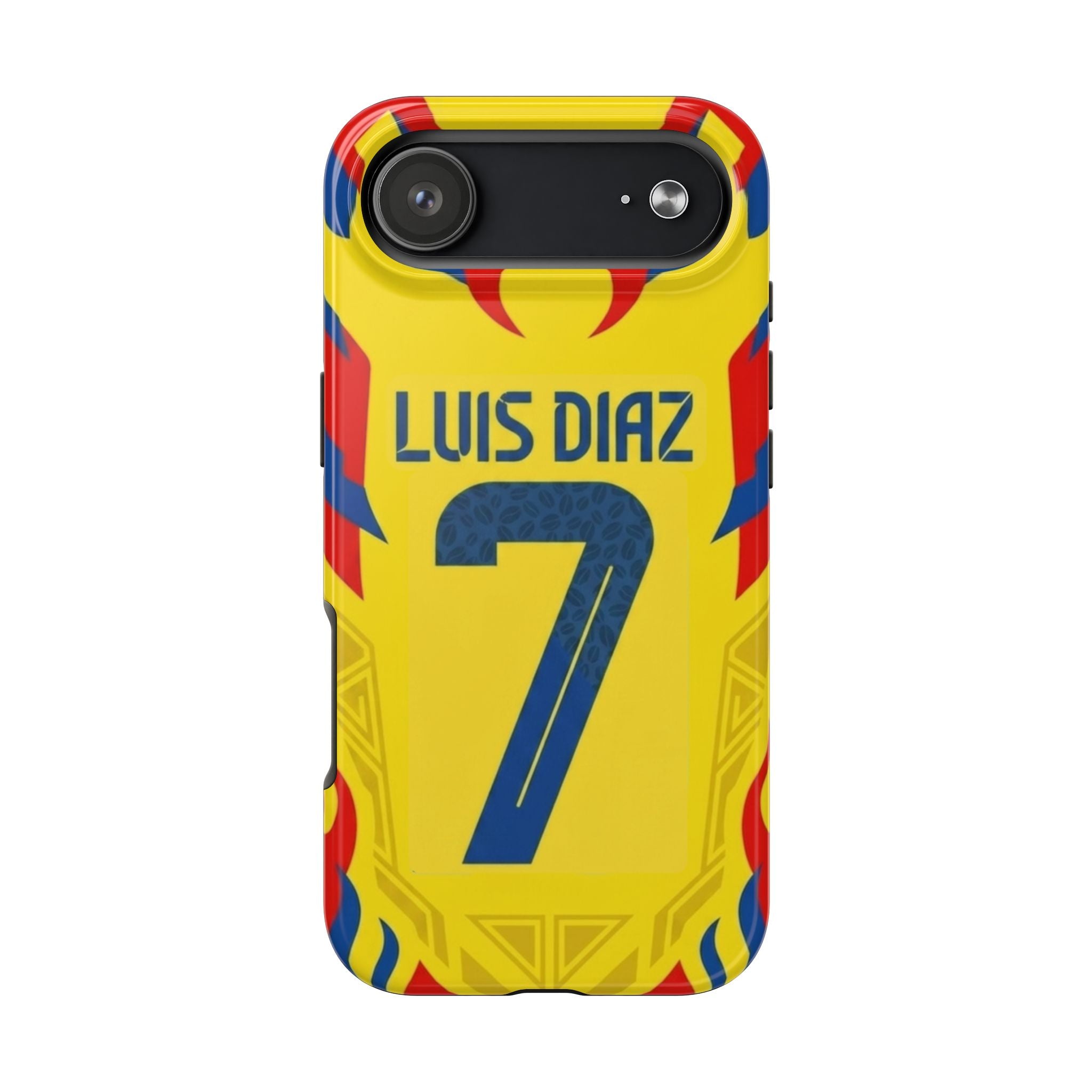 Luis Díaz #7 Tough Phone Case — Bold Yellow Soccer Phone Cover for Fans