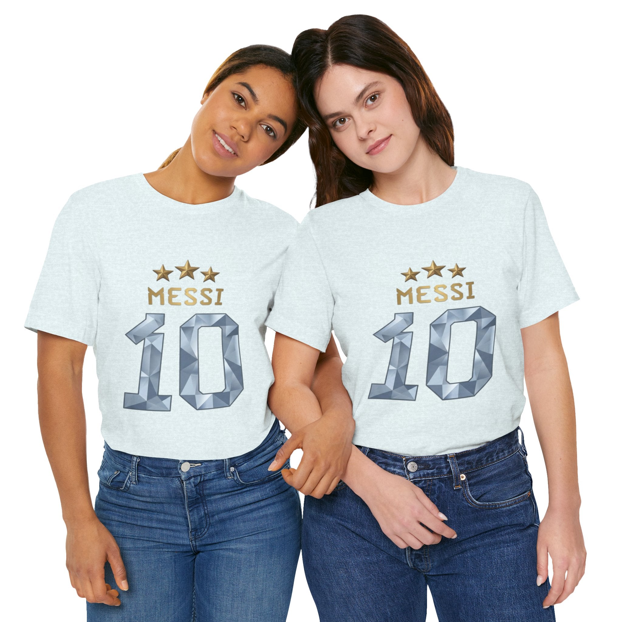 Messi 10 Soccer Jersey T-Shirt — Fan Tee with Gold Stars