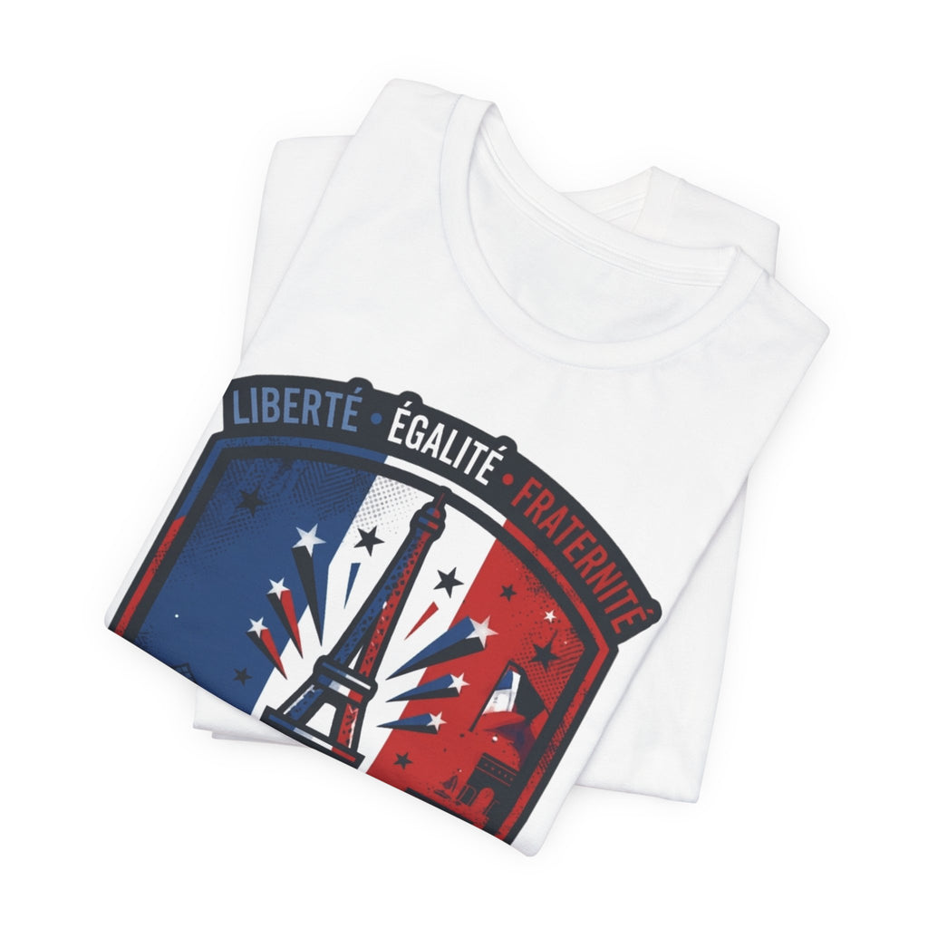 France Eiffel Tower T‑Shirt — Liberté Égalité Fraternité Patriotic Tee