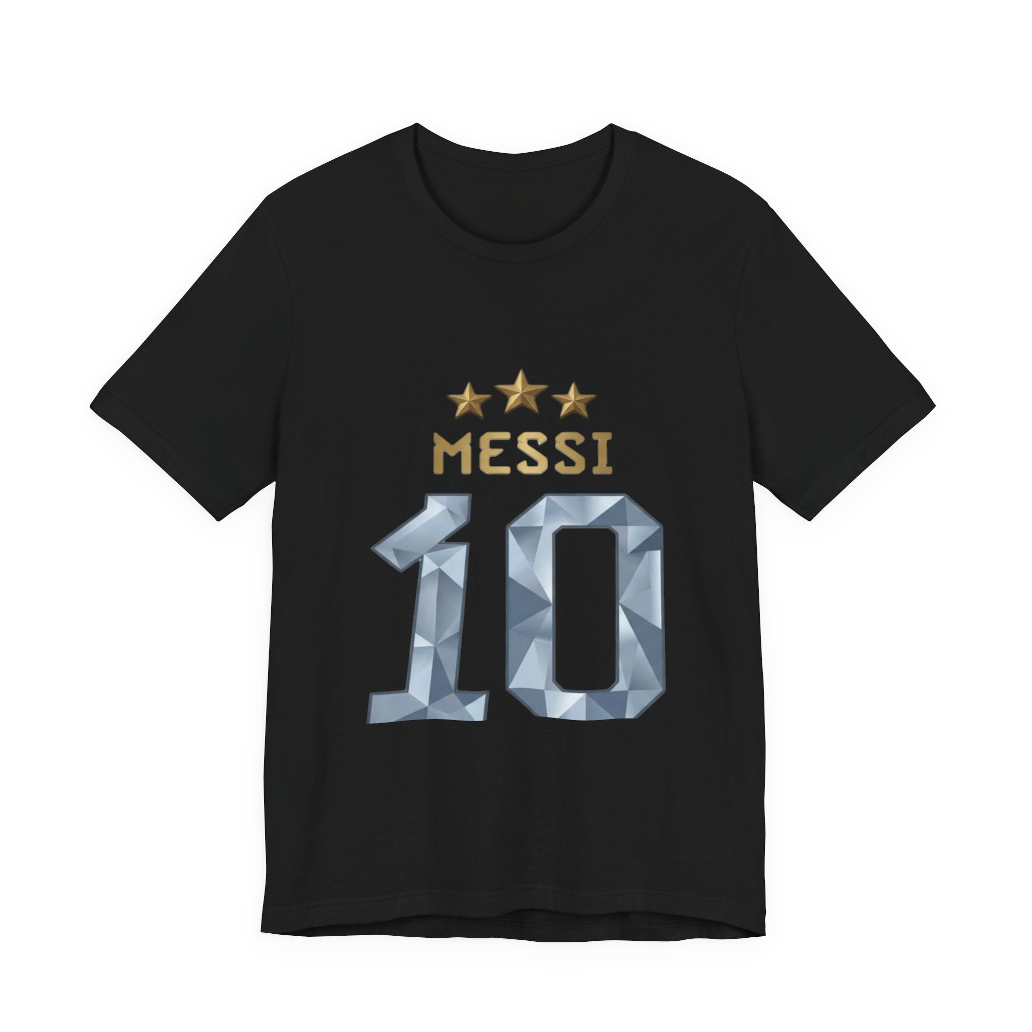 Messi 10 Soccer Jersey T-Shirt — Fan Tee with Gold Stars