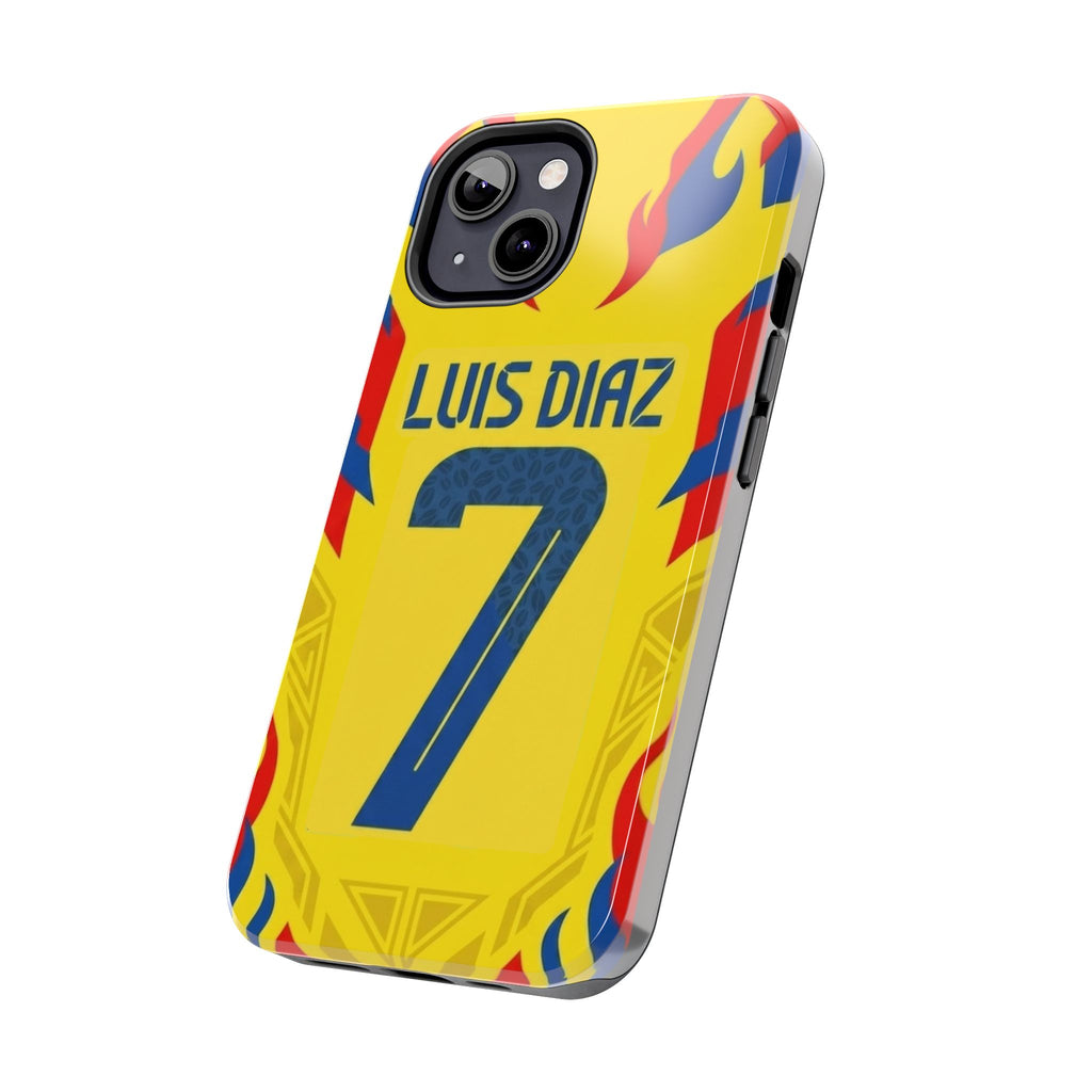 Luis Díaz #7 Tough Phone Case — Bold Yellow Soccer Phone Cover for Fans