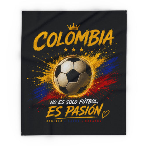 Colombia Soccer Fleece Blanket – "No Es Solo Fútbol, Es Pasión"