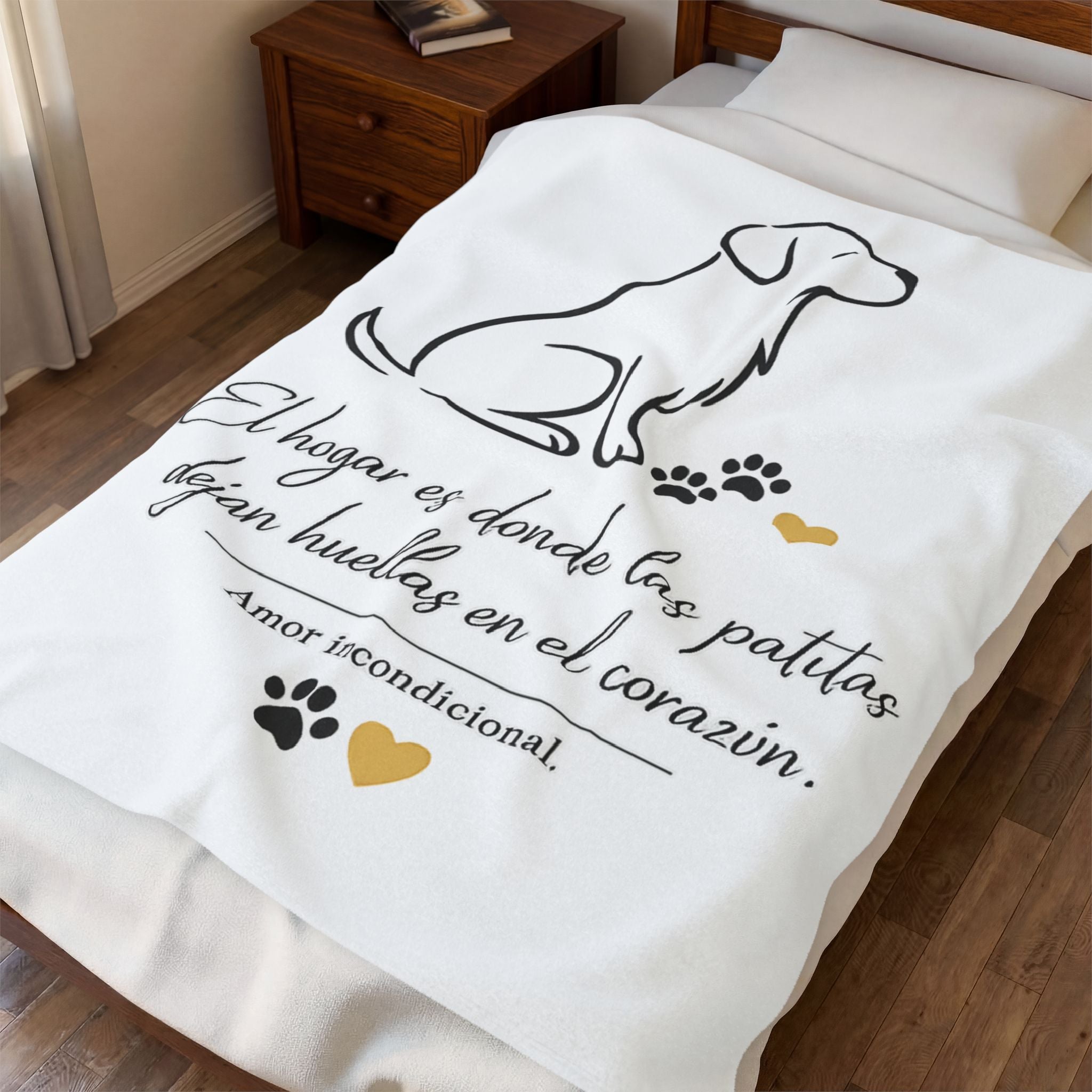 Manta de felpa aterciopelada — "El hogar es donde las patitas dejan huellas en el corazón" Dog Love Throw