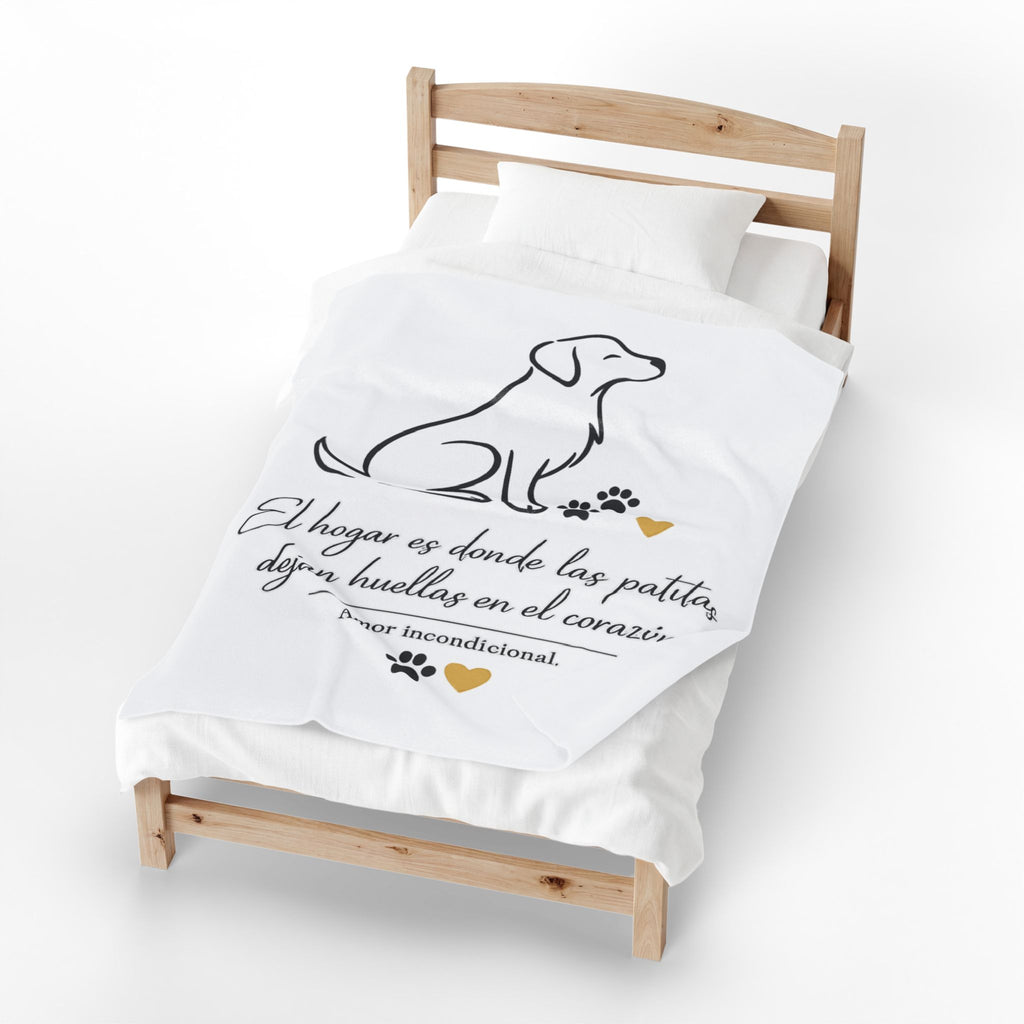 Manta de felpa aterciopelada — "El hogar es donde las patitas dejan huellas en el corazón" Dog Love Throw