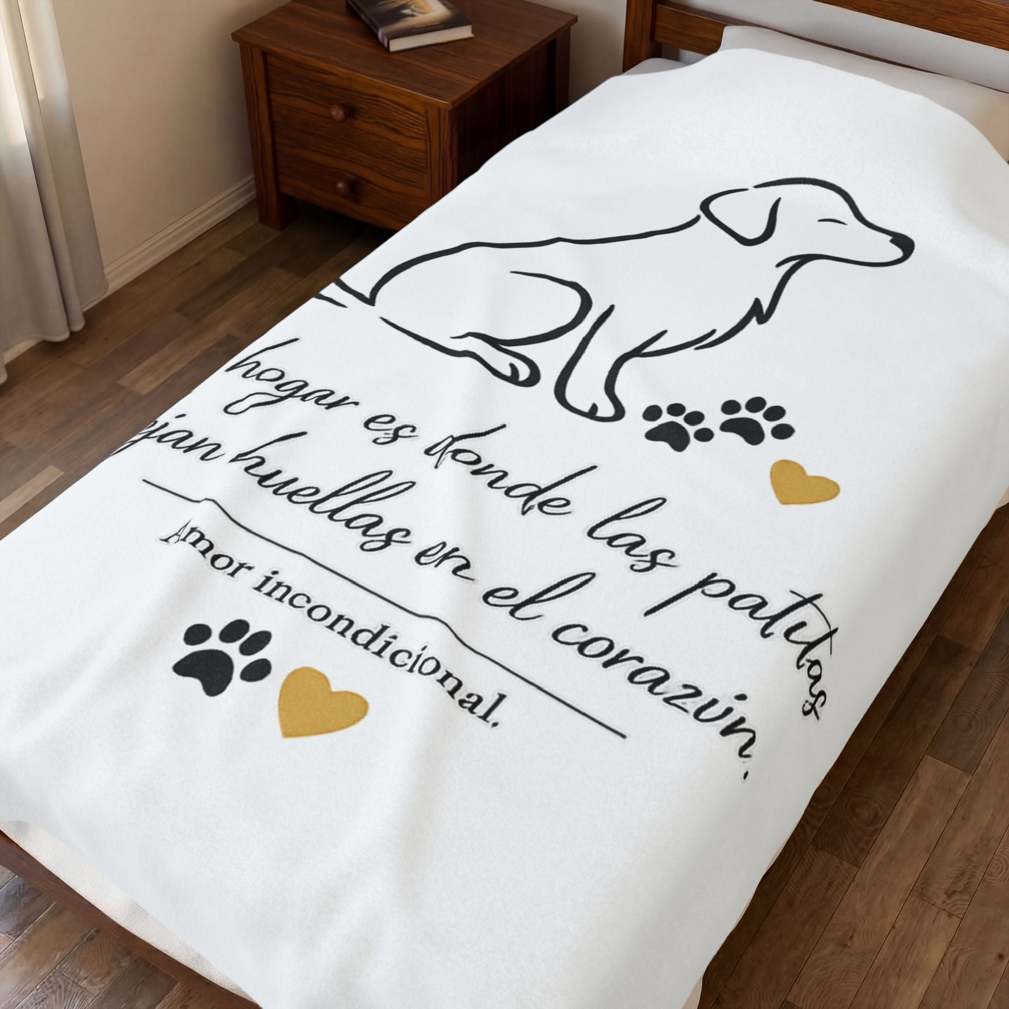 Manta de felpa aterciopelada — "El hogar es donde las patitas dejan huellas en el corazón" Dog Love Throw