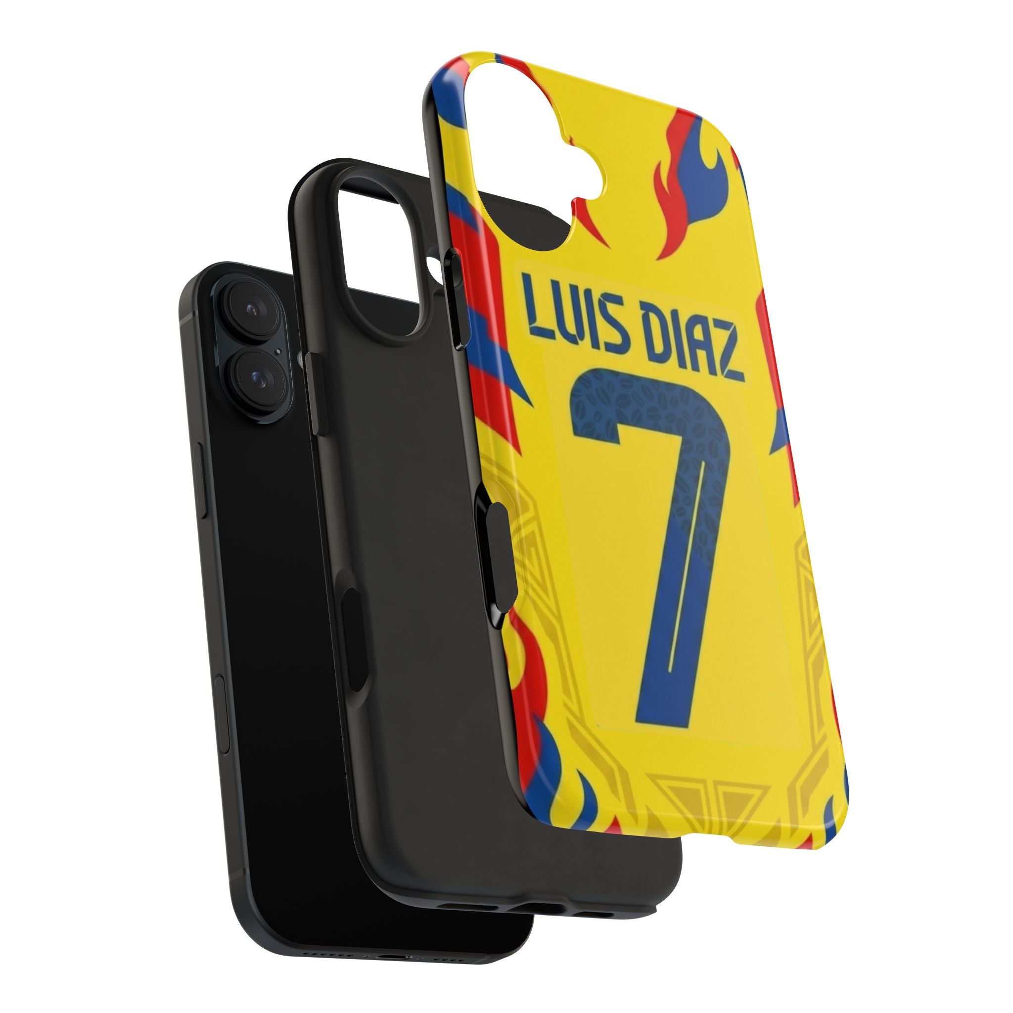 Luis Díaz #7 Tough Phone Case — Bold Yellow Soccer Phone Cover for Fans