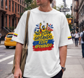 T-Shirt — "No Estoy Gritando, Estoy Apoyando" Colombian Pride Fan Tee, camiseta con banderas de Colombia