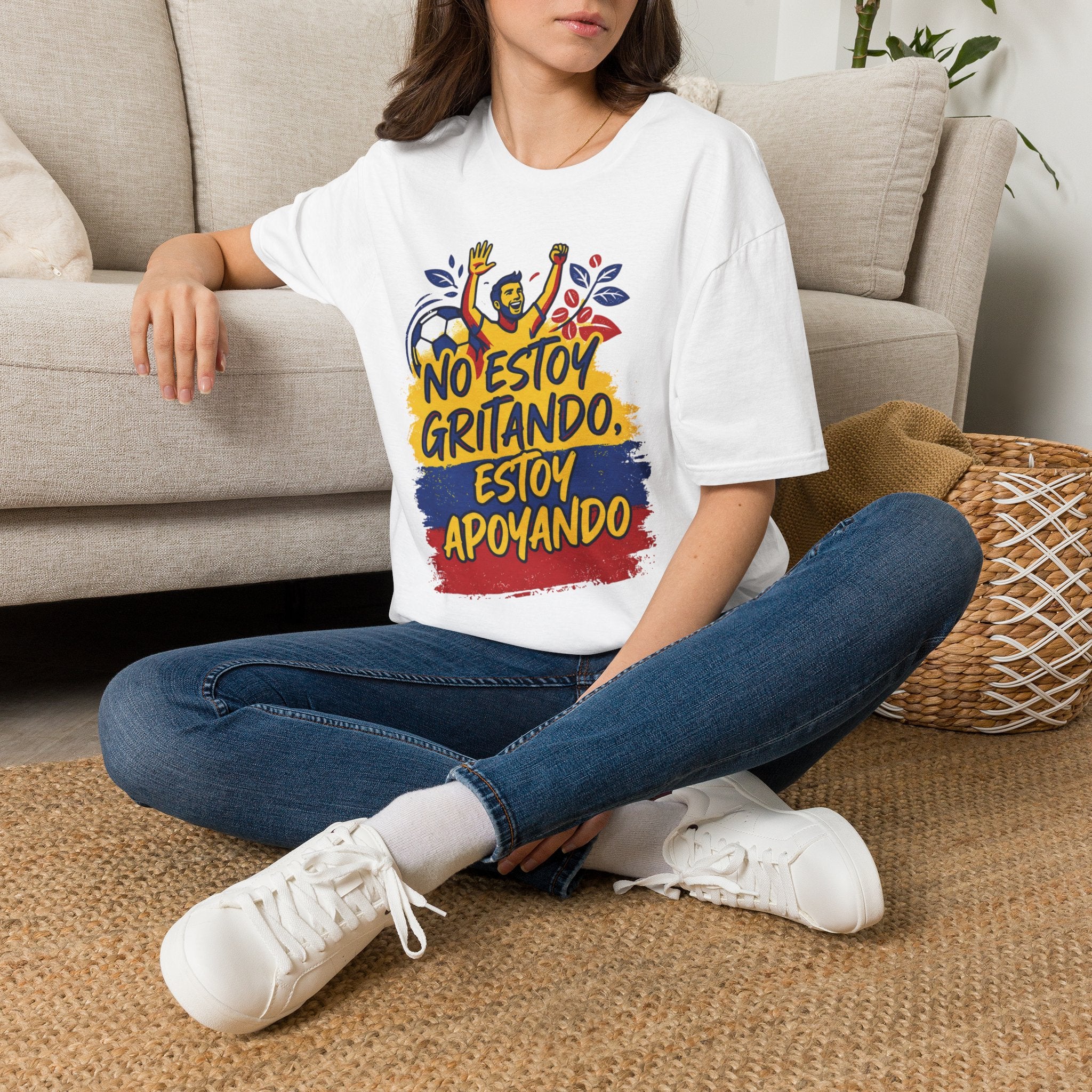 T-Shirt — "I'm Not Yelling, I'm Cheering" Colombian Pride Fan Tee
