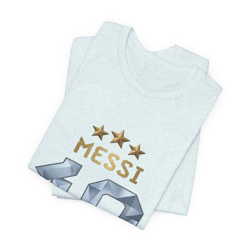 Messi 10 Soccer Jersey T-Shirt — Fan Tee with Gold Stars