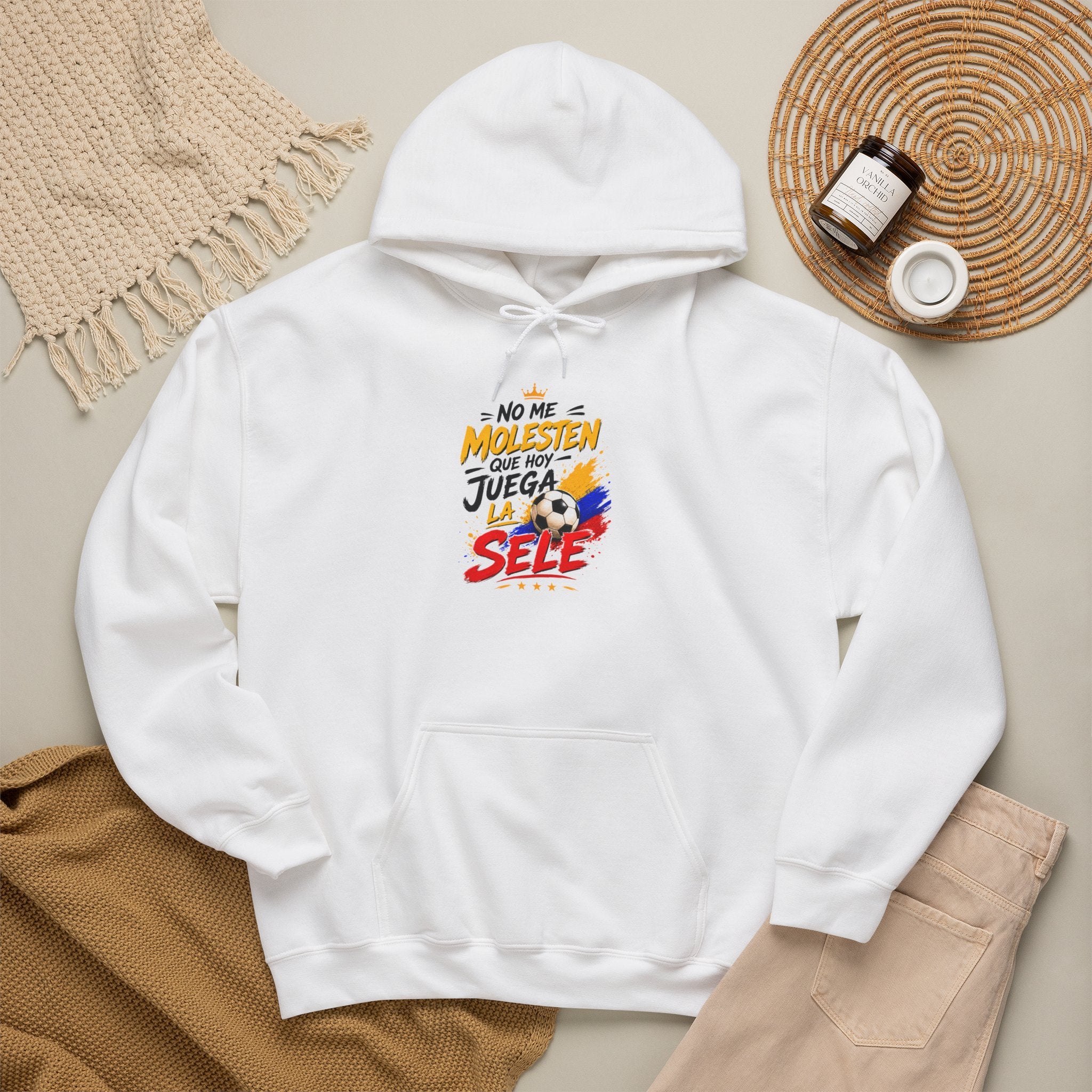 Hoodie - "No Me Molesten, Que Juega la Sele" Colombia Flag Soccer Fan Pullover