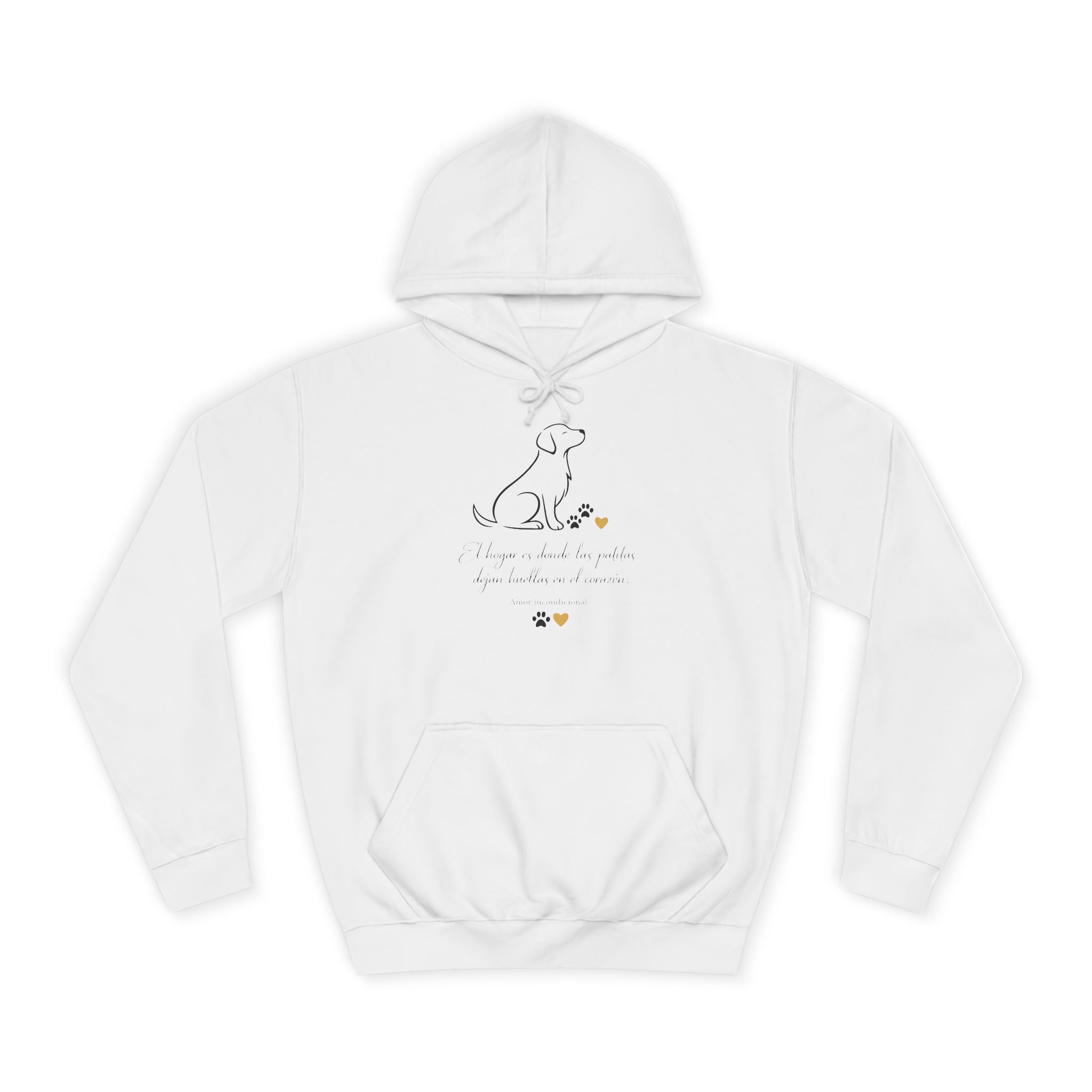 College Hoodie with Minimal Heart & Cloud Illustration — Cute Campus Sweatshirt