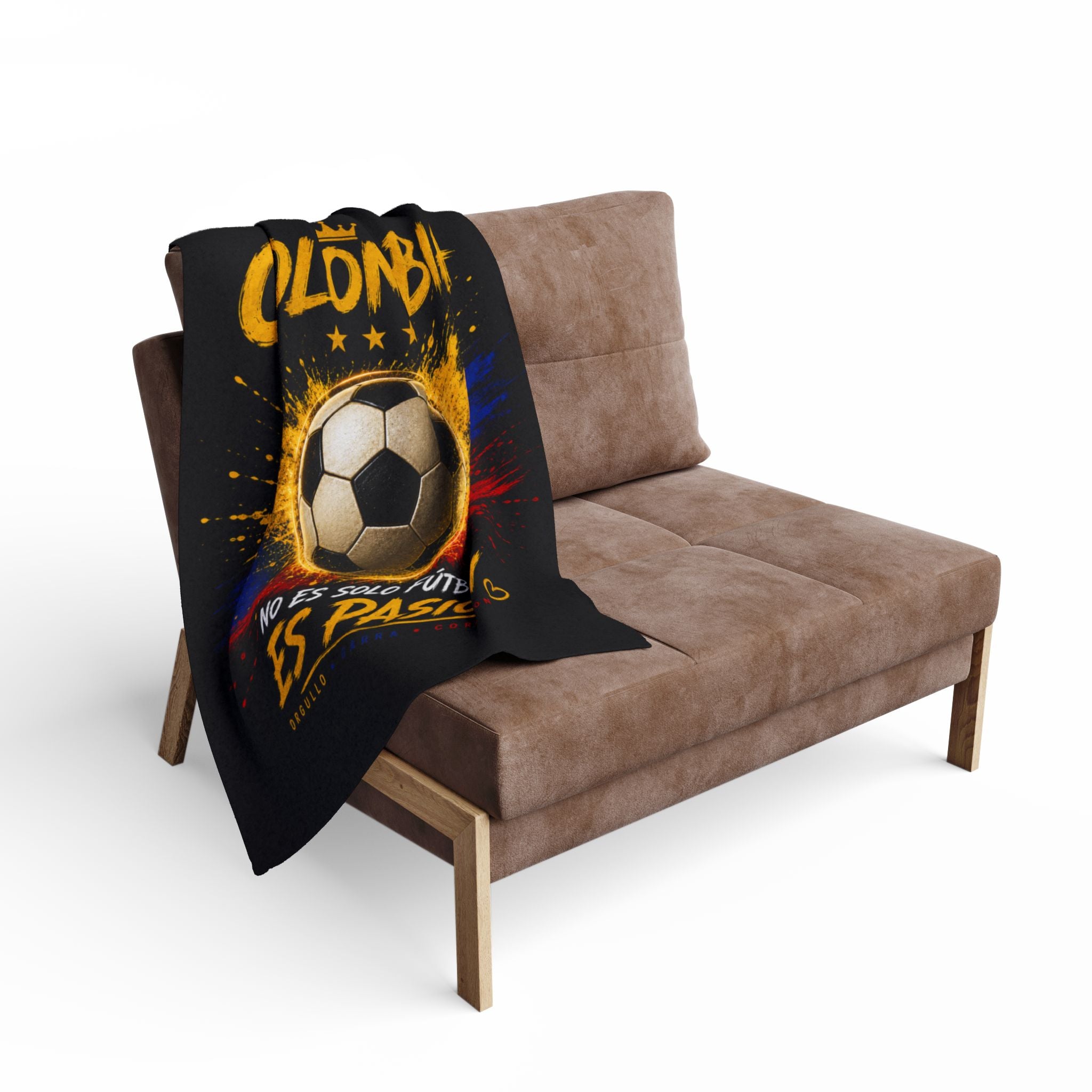 Colombia Soccer Fleece Blanket – "No Es Solo Fútbol, Es Pasión"