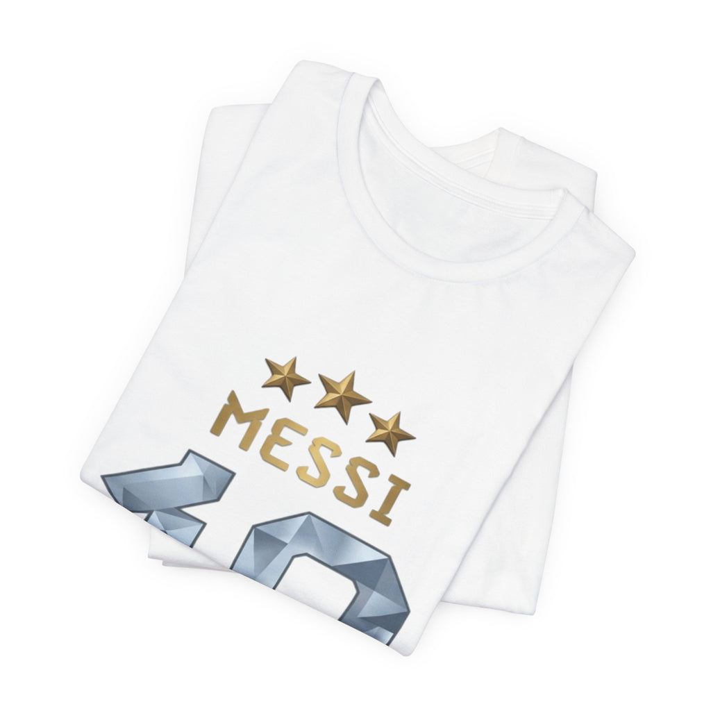 Messi 10 Soccer Jersey T-Shirt — Fan Tee with Gold Stars