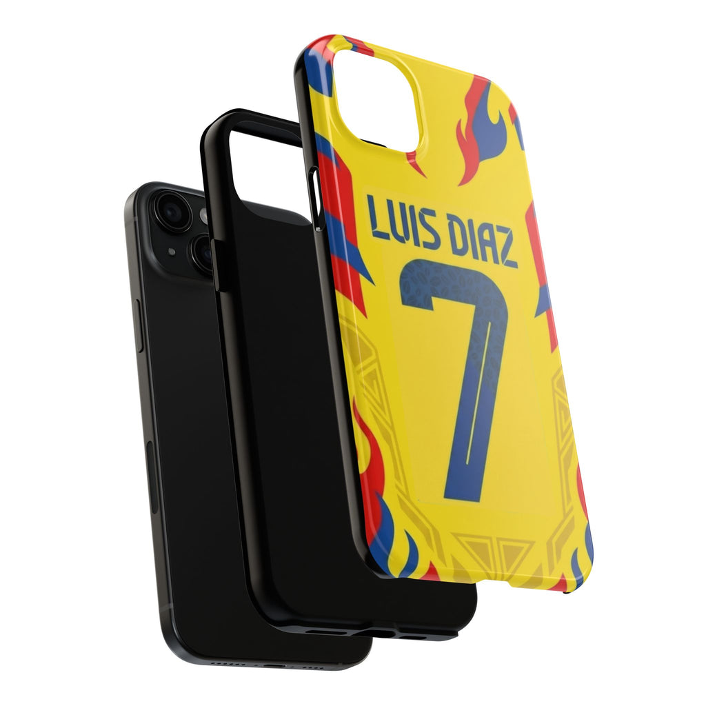 Luis Díaz #7 Tough Phone Case — Bold Yellow Soccer Phone Cover for Fans