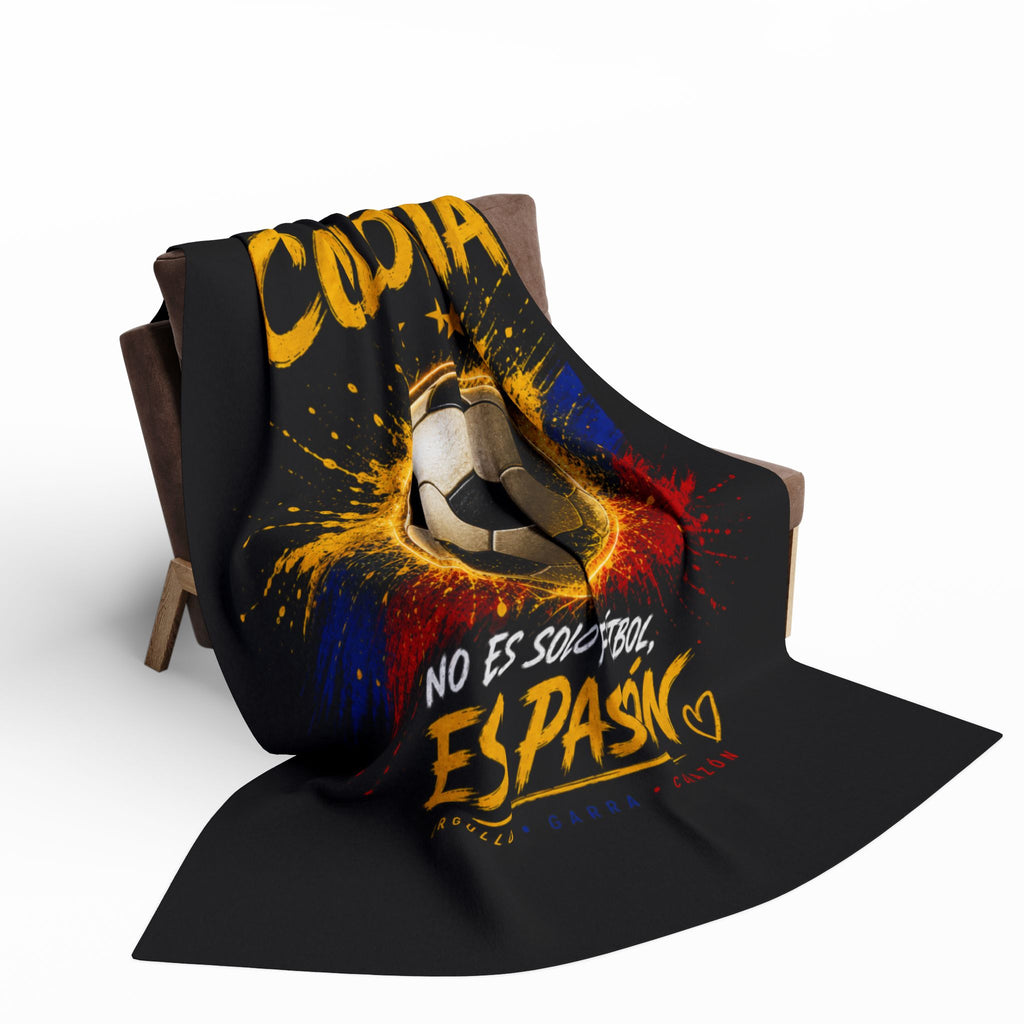 Colombia Soccer Fleece Blanket – "No Es Solo Fútbol, Es Pasión"