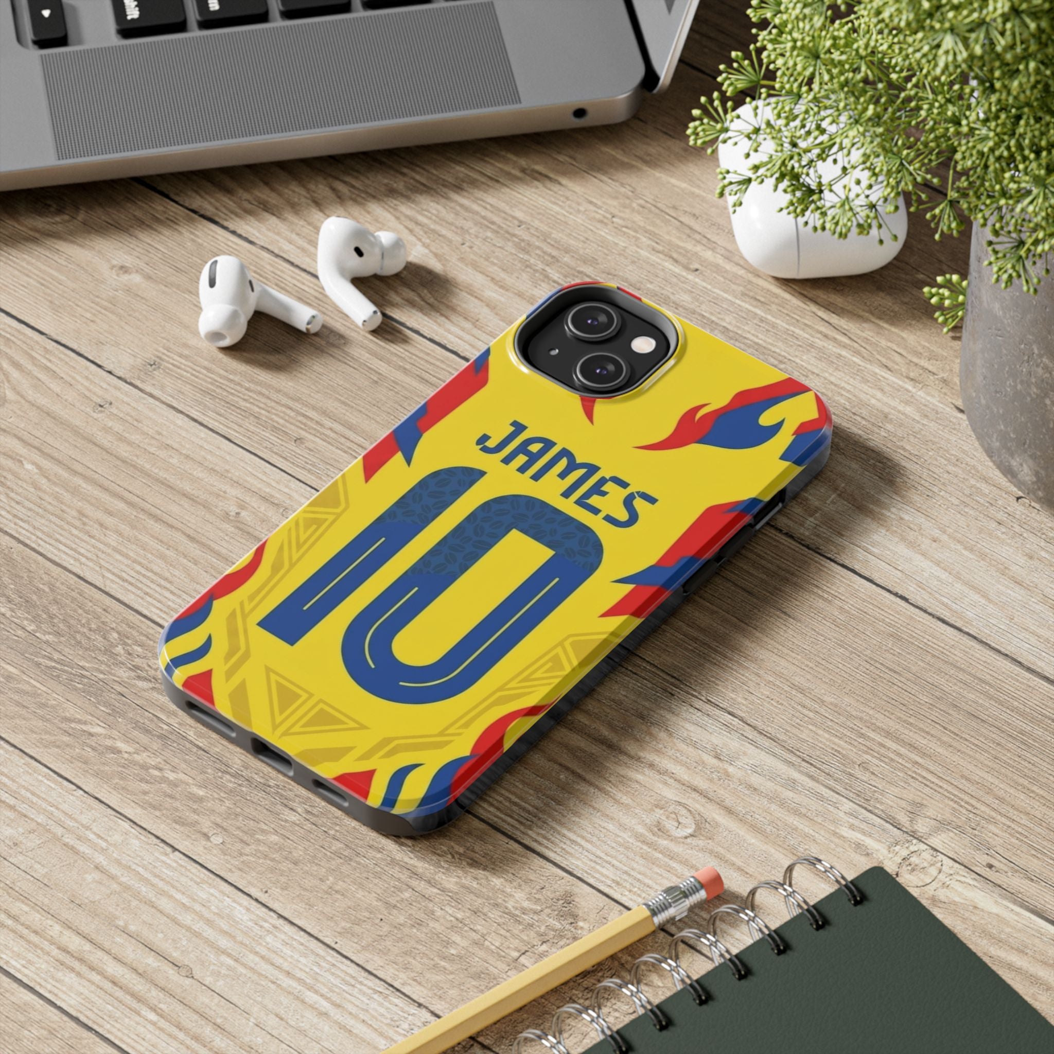 Soccer Phone Case — Yellow James #10 Jersey Design