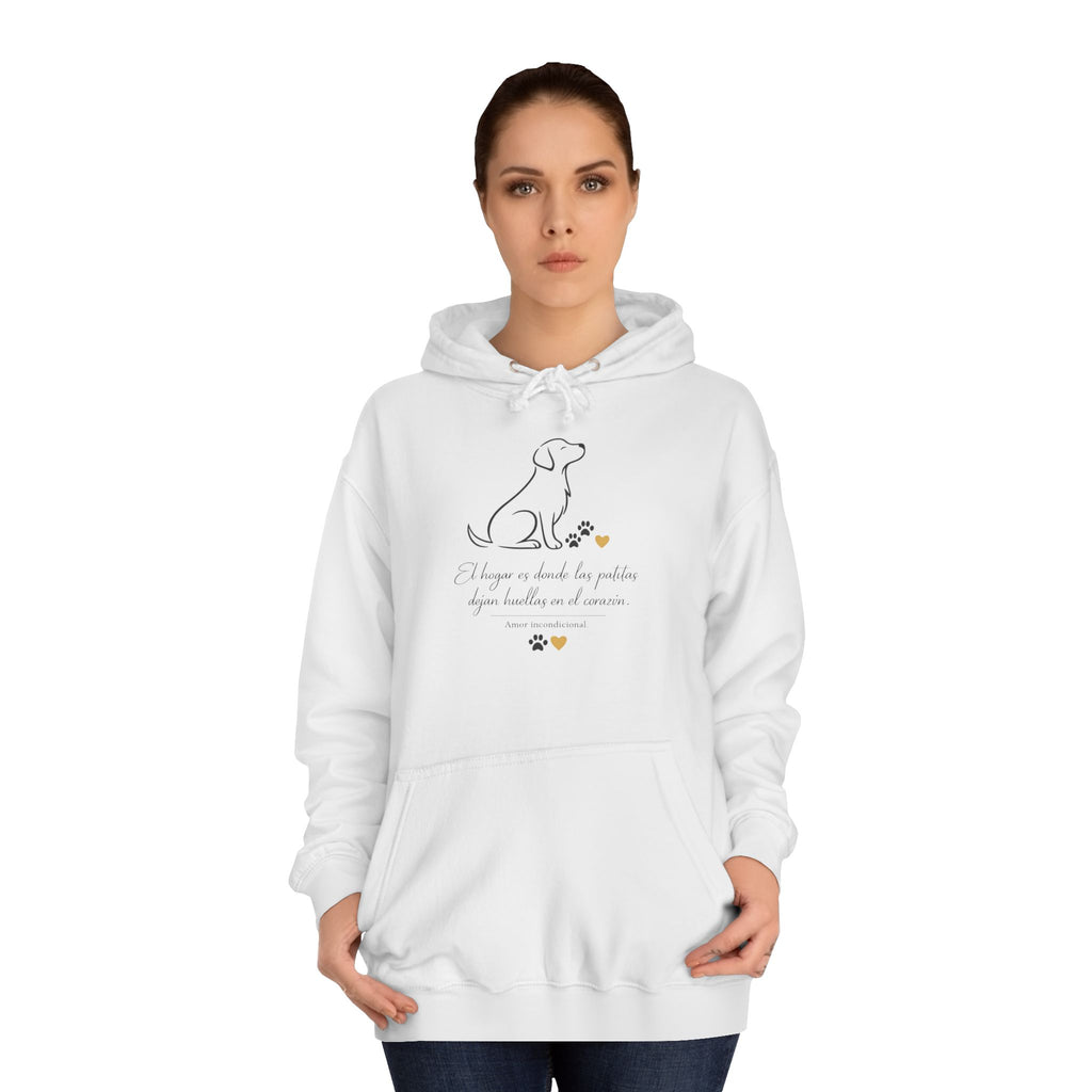 College Hoodie with Minimal Heart & Cloud Illustration — Cute Campus Sweatshirt
