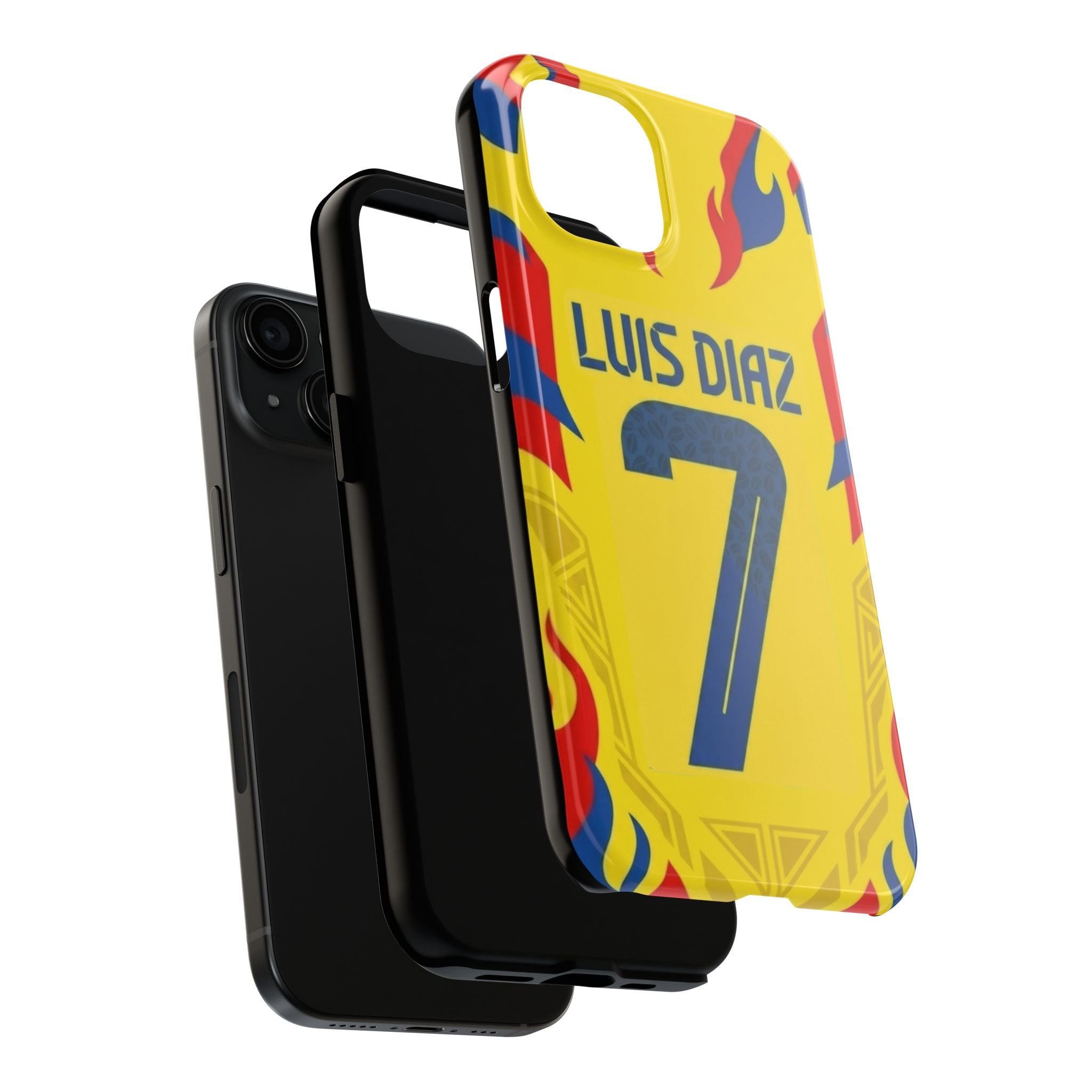 Luis Díaz #7 Tough Phone Case — Bold Yellow Soccer Phone Cover for Fans
